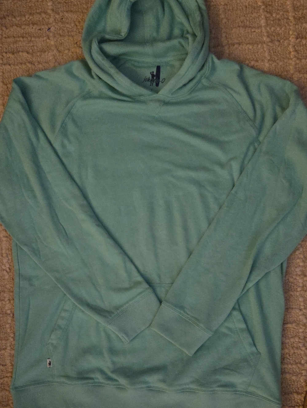 johnnie-O Men's Mint Green Cross-Over Neck Hoodie Sweatshirt Size Large